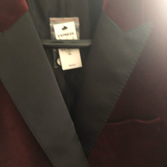 Express mens blazer velvet burgundy 44R - Picture 4 of 4